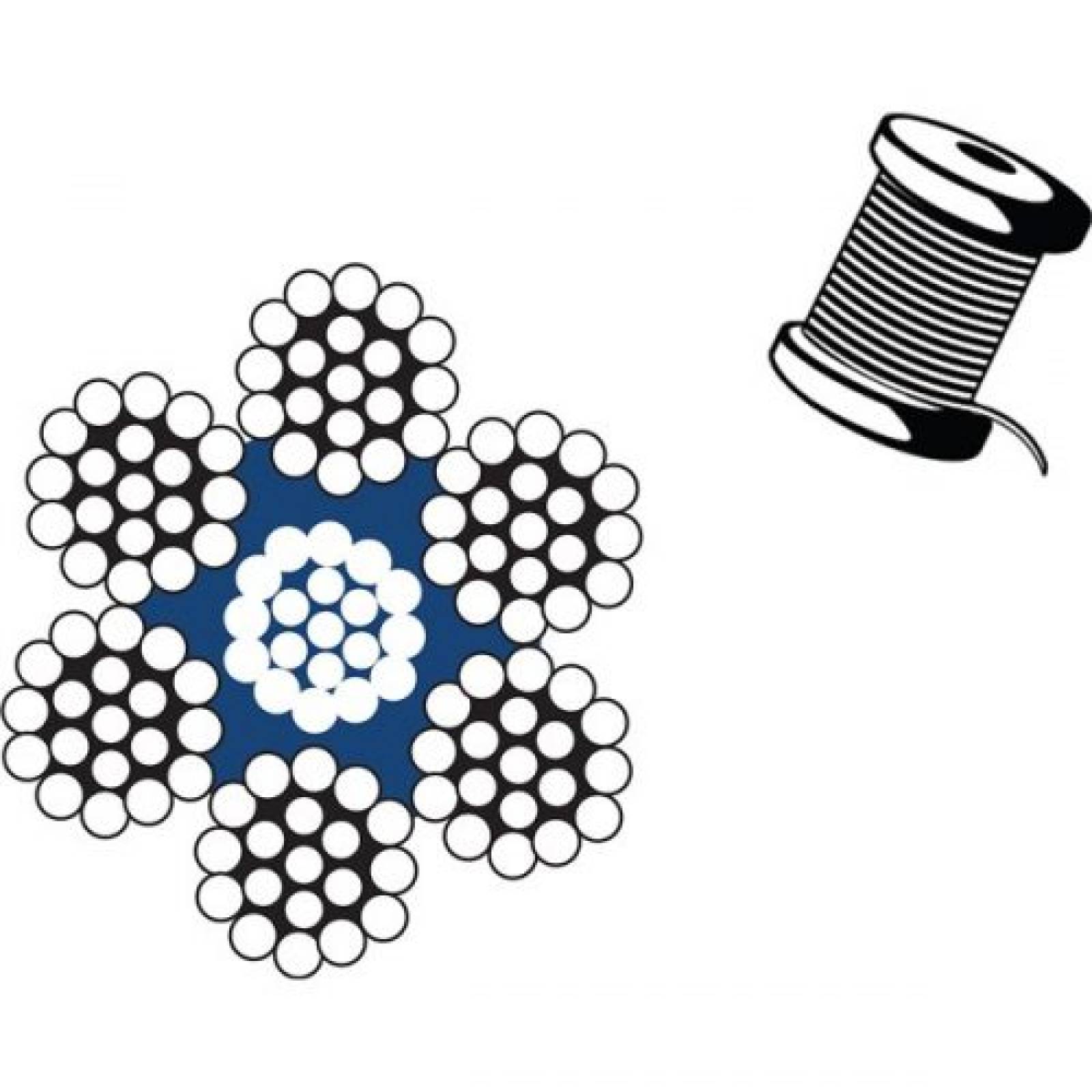 Cable Acero Galvanizado Diametro 1/4 150m 7x19 Obi 213615