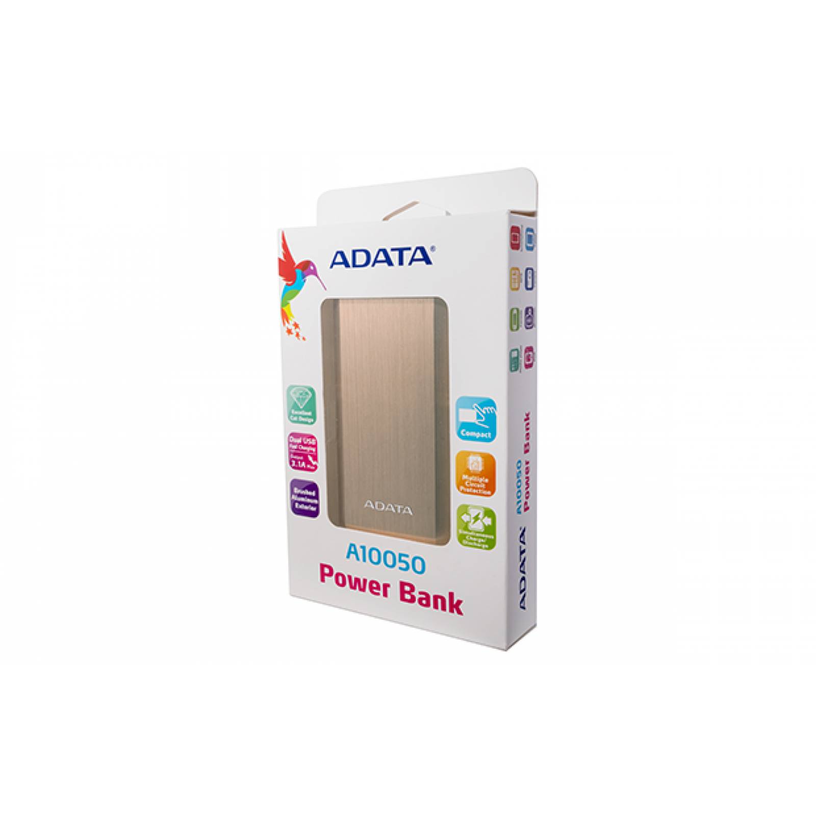 Bateria Cargador Power Bank Portatil Adata A10050 Dorado