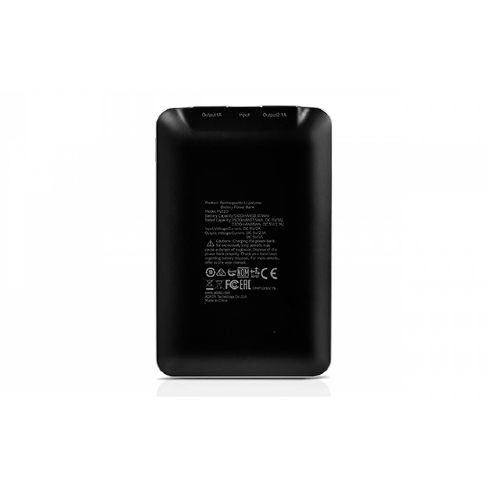 Bateria Cargador Power Bank Portatil Adata Cel PV120 Negro