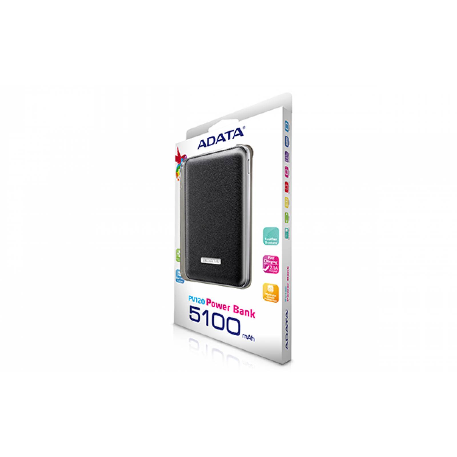 Bateria Cargador Power Bank Portatil Adata Cel PV120 Negro