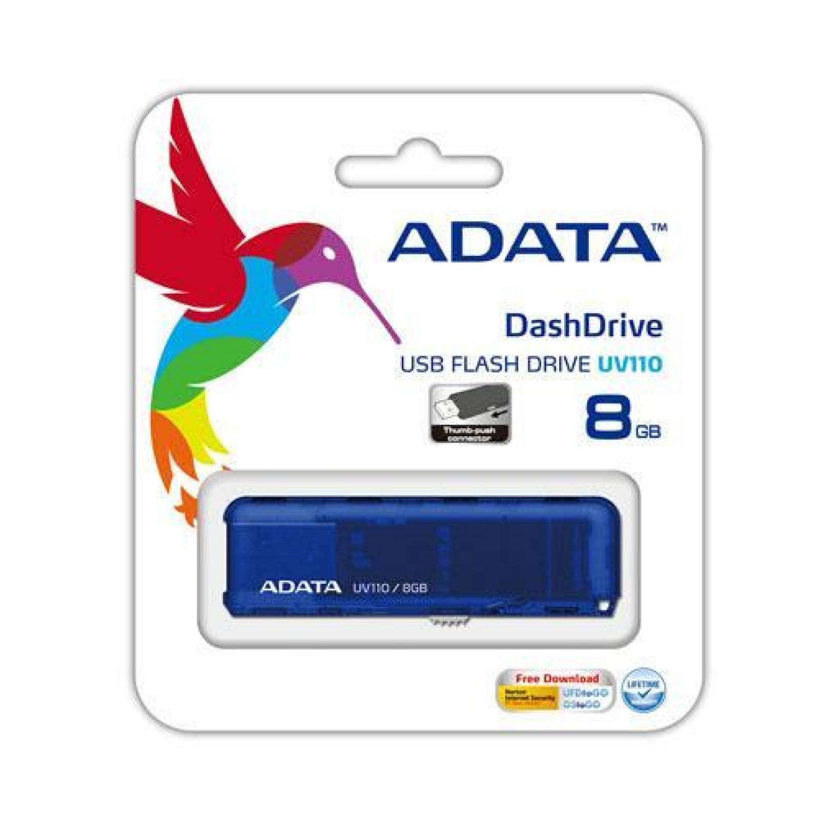 Memoria USB 2.0 Adata UV110 8GB Color Azul