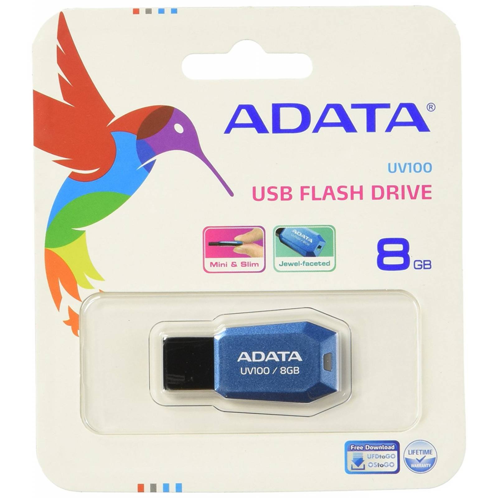 Memoria Usb Adata DashDrive UV100 8GB USB 2.0 Azul