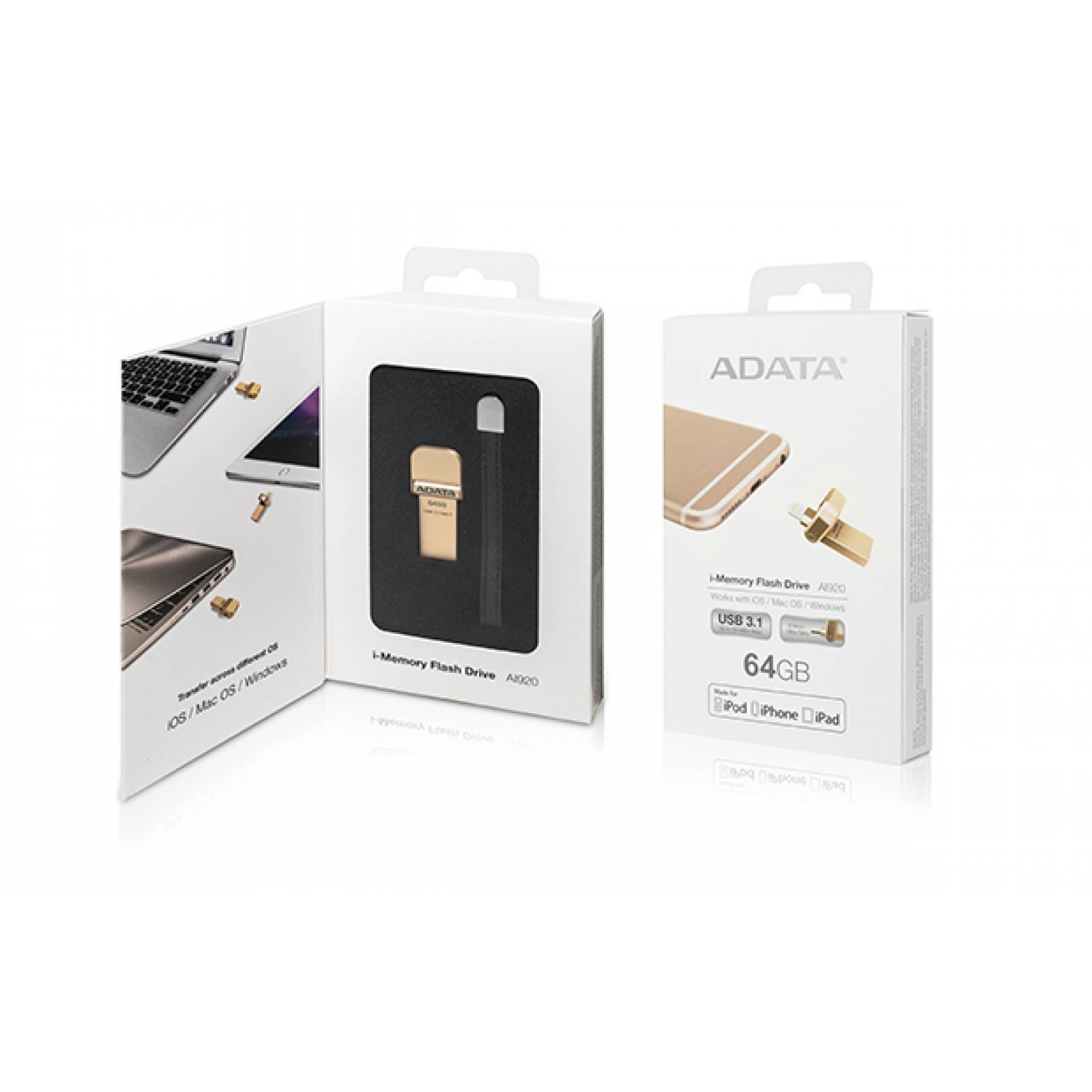 Unidad Flash Almacenamiento AI920 Oro 64 GB Iphone Adata