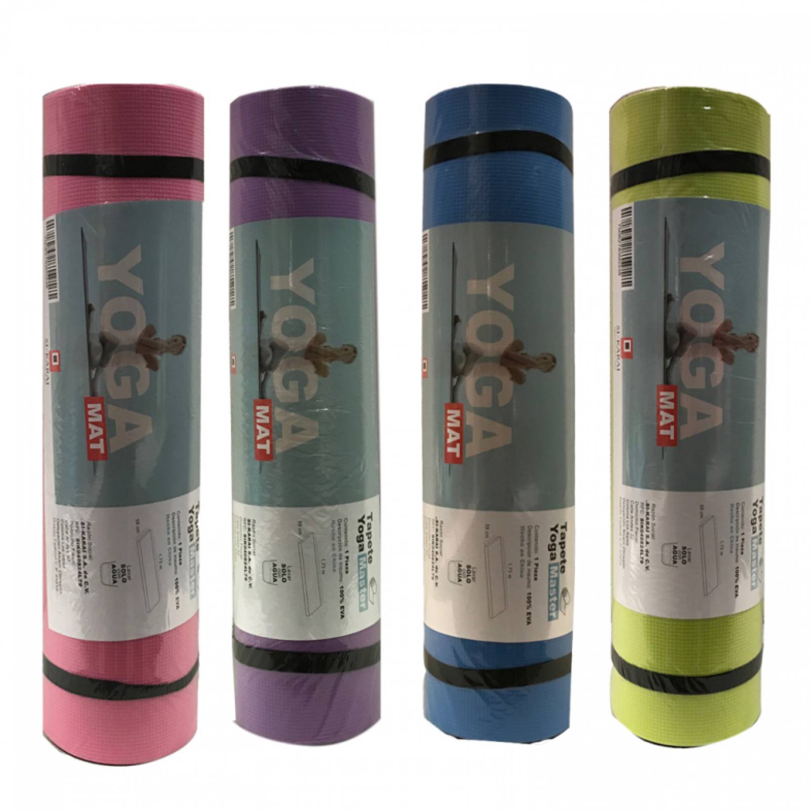 Kit 4 Tapetes Si-karai Yoga Pilates Fit Colores