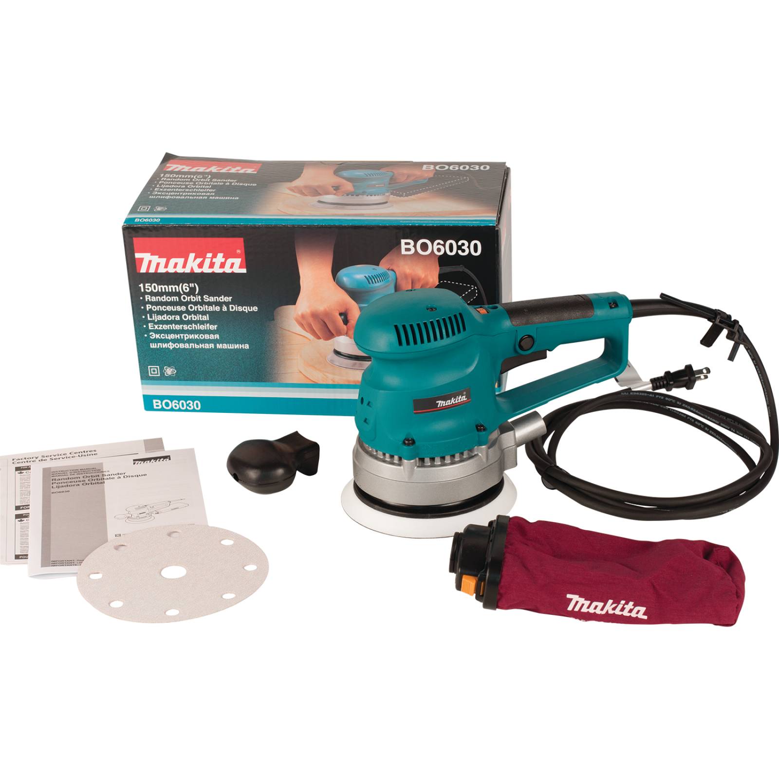 Lijadora Neumatica Excéntrica 310W VV 6" BO6030 Makita