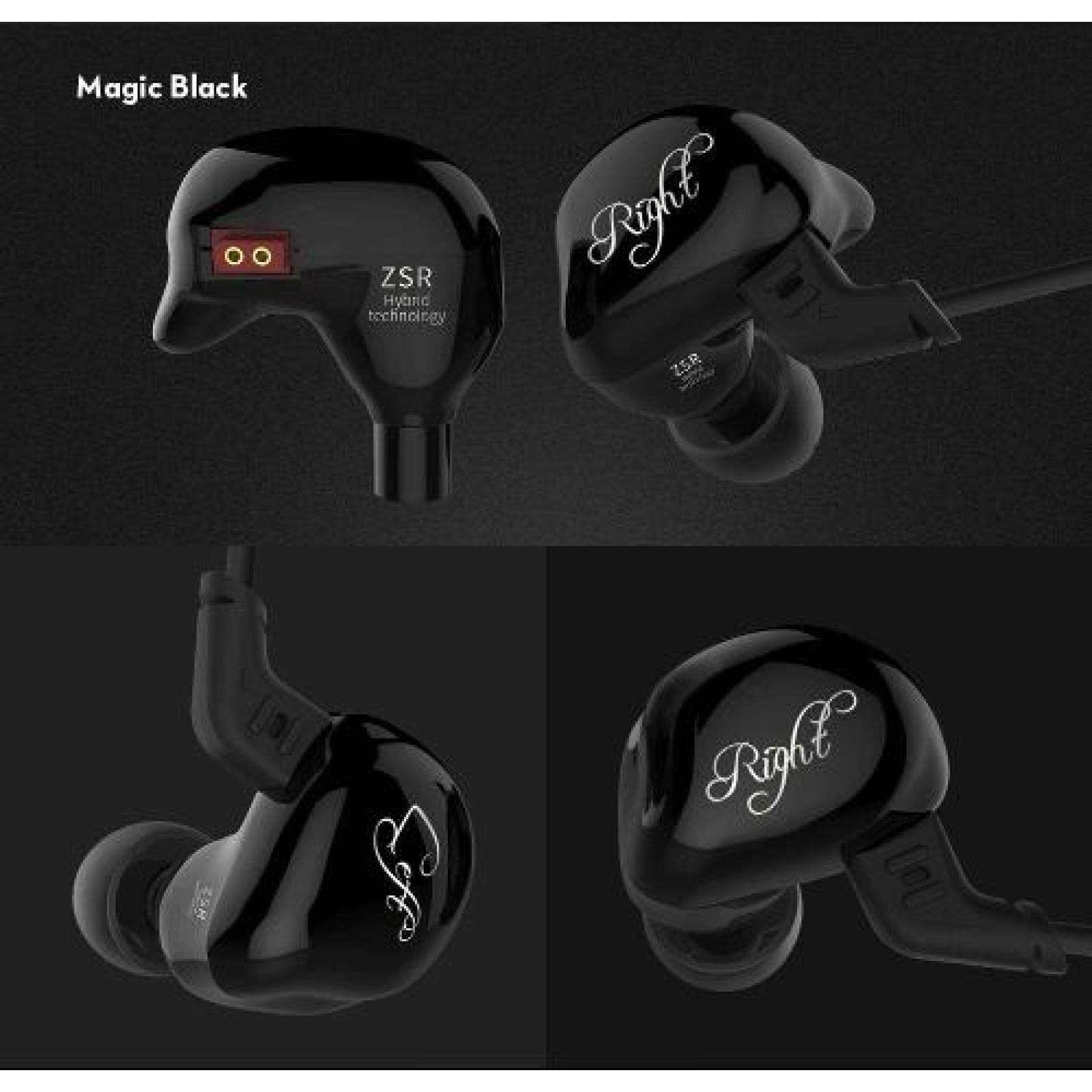 Audífonos Híbridos de 6 bocinas Kz ZsR Black Magic