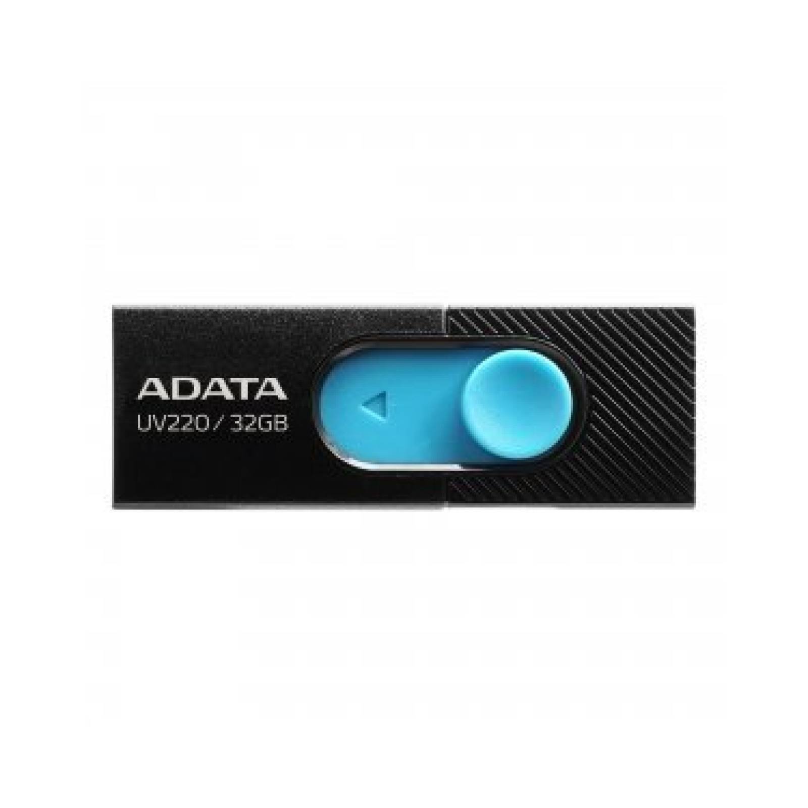 Memoria USB 2.0 Adata UV220 32GB Negro/Azul Deslizante