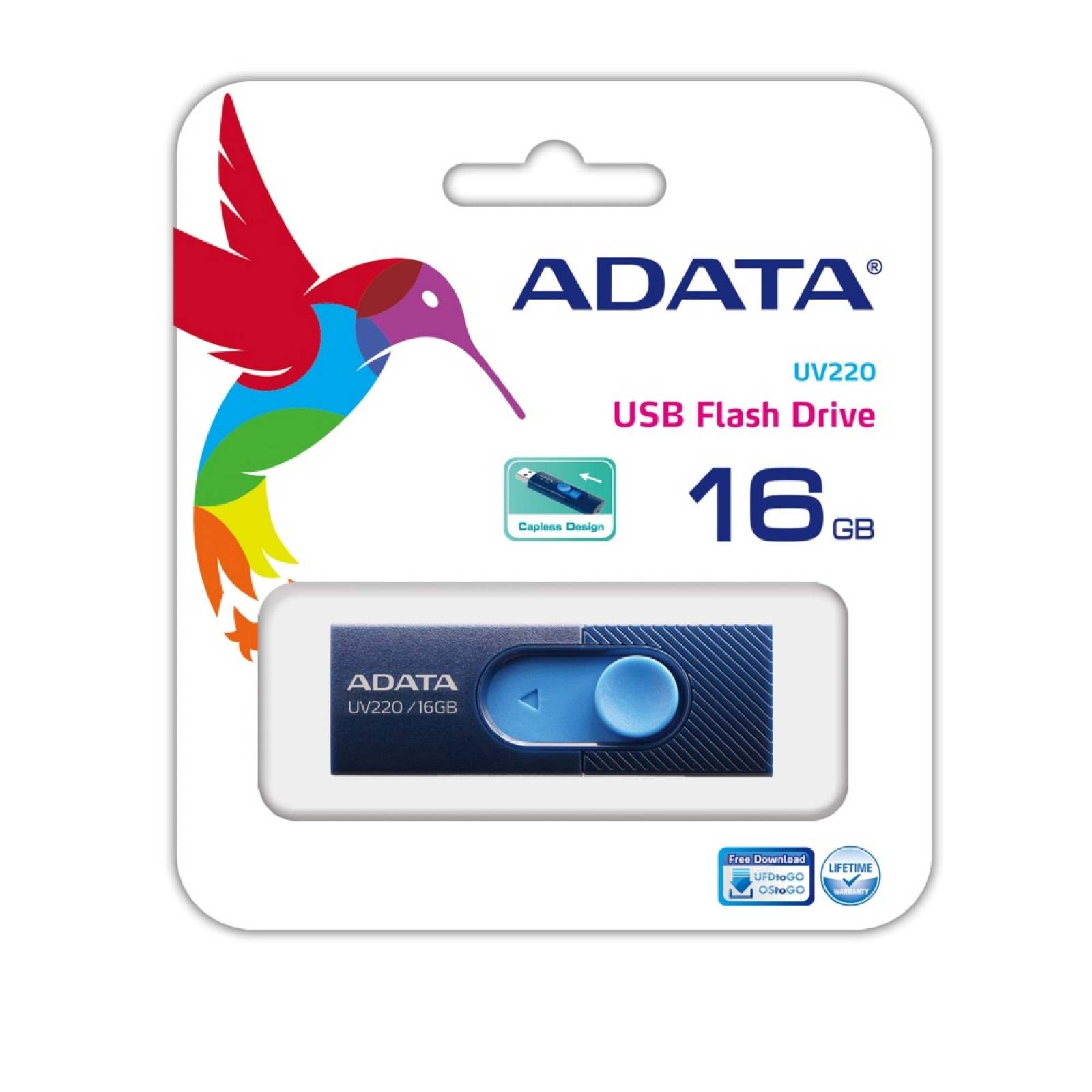 Memoria USB 2.0 Adata UV220 16GB Azul Marino/Azul