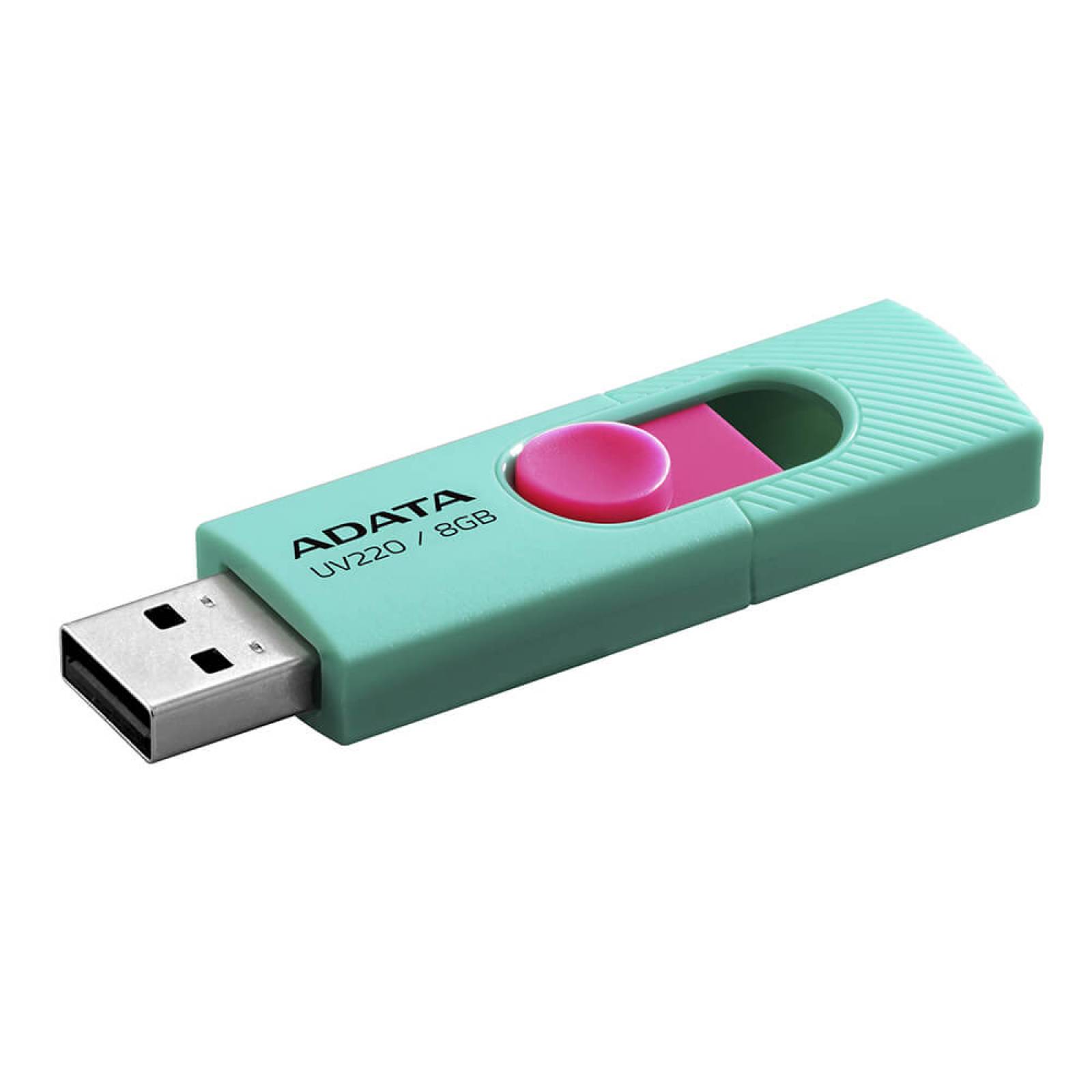 Memoria USB 2.0 Adata UV220 8GB Tiffany/Rosa Deslizante