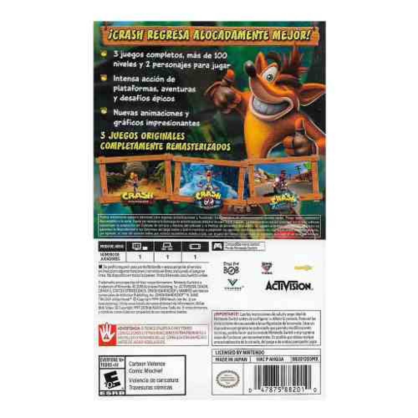 Videojuego Switch Crash Bandicoot N. Sane Trilogy Activision