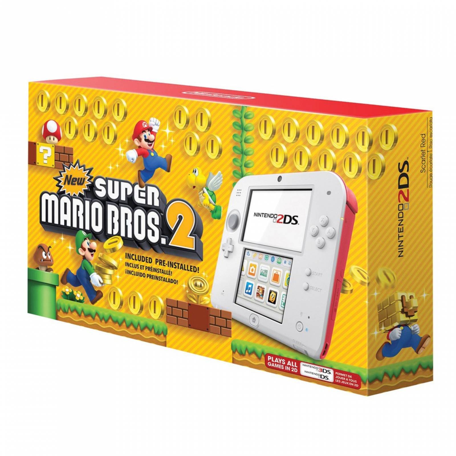 Consola Nintendo 2Ds Scarlet Red Videojuego Super Mario Bros