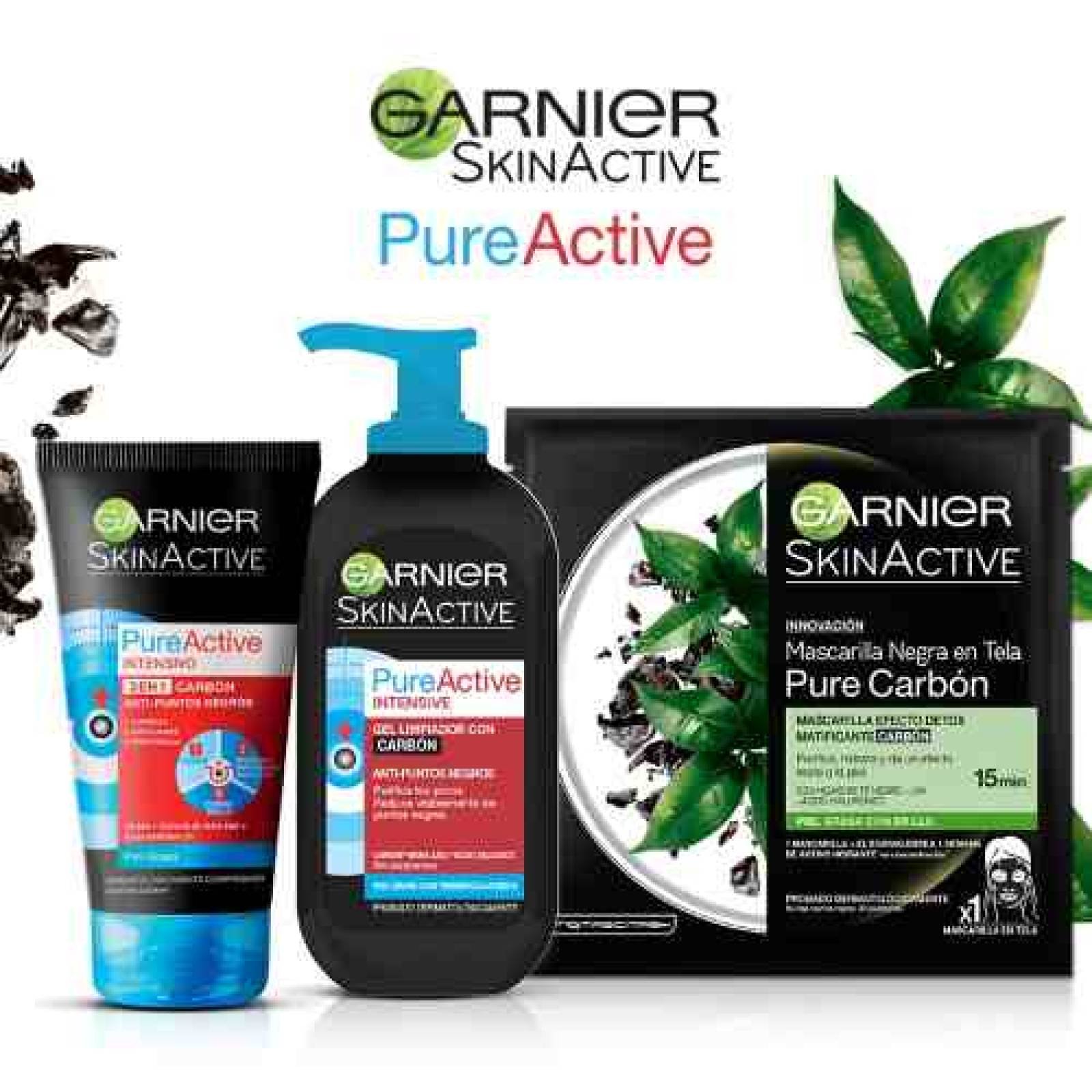Gel Limpiador Facial Carbón Anti acné Pure Active Garnier