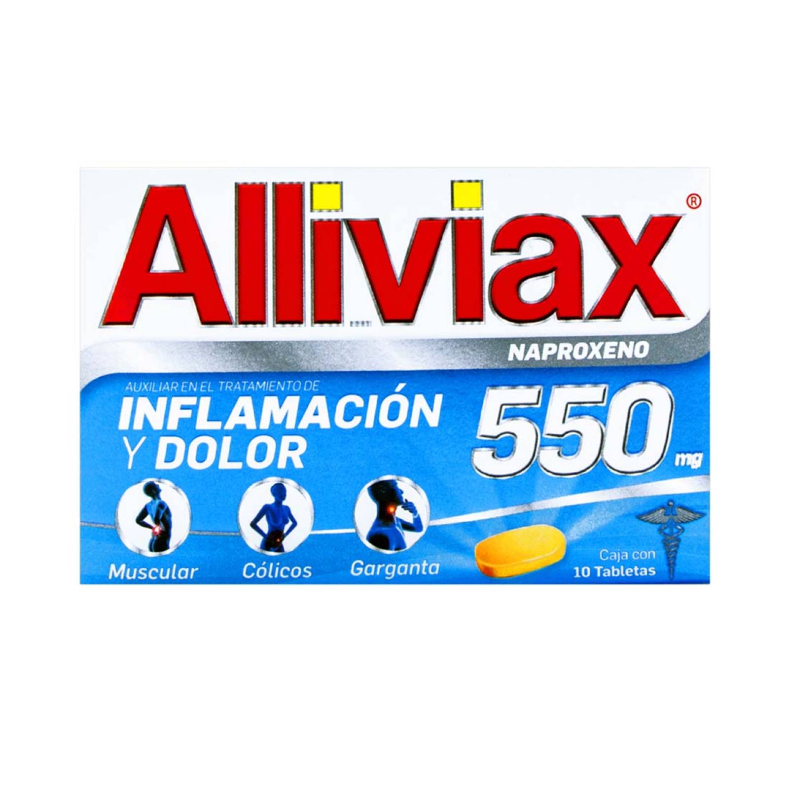 Alliviax Reduce Dolor Caja 10 Tabletas Genomma Lab