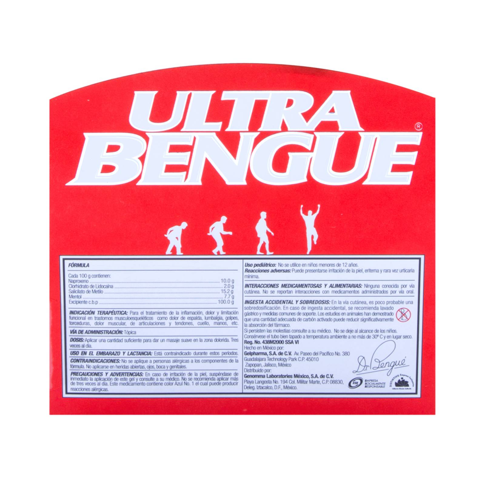 Ultra Bengue Rojo Gel Cutaneo 65g Genomma Lab