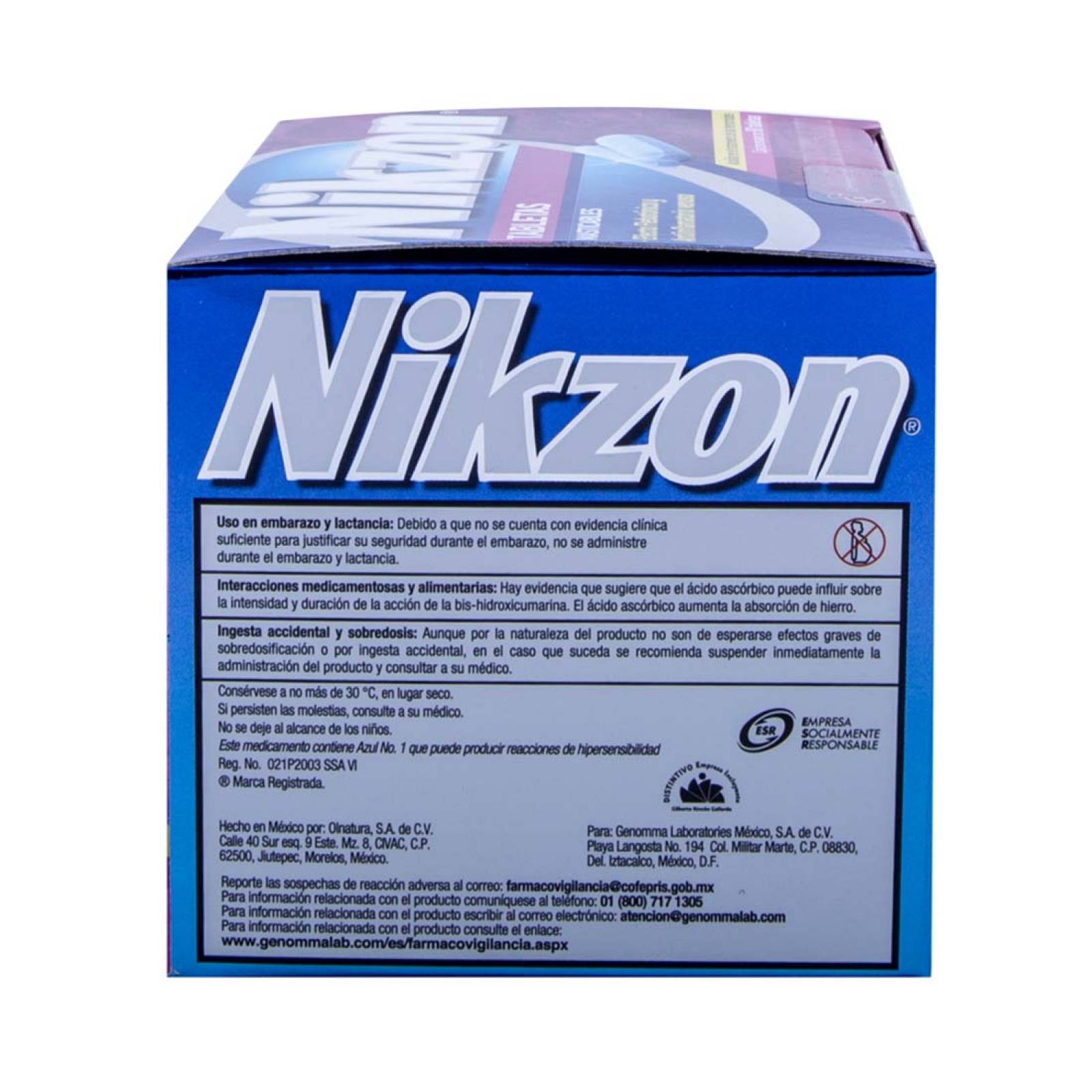 Nikzon Hemorroides Caja 90 Tabletas Masticables Genomma Lab