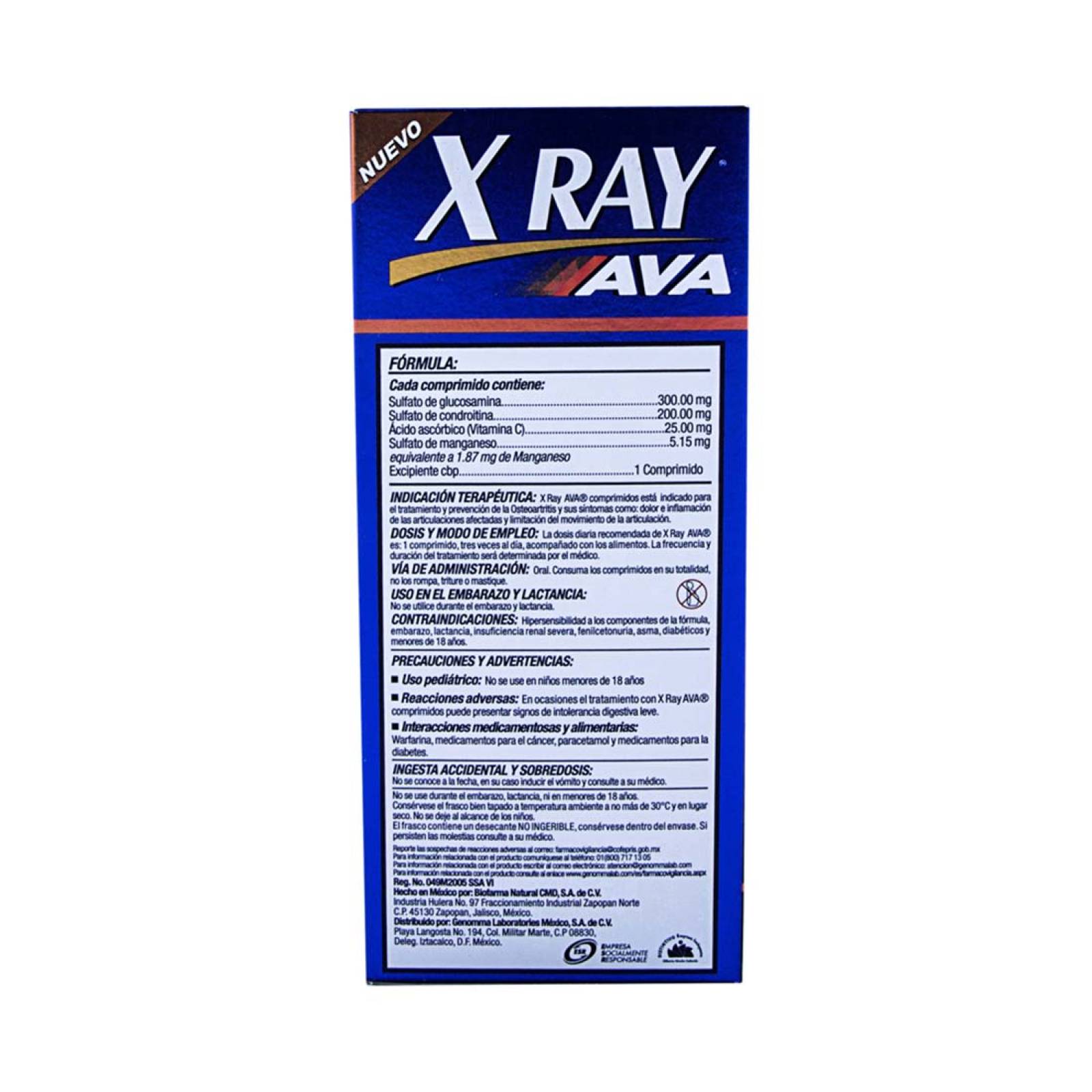 X Ray Ava Osteoartritis Caja 30 Comprimidos Genomma Lab