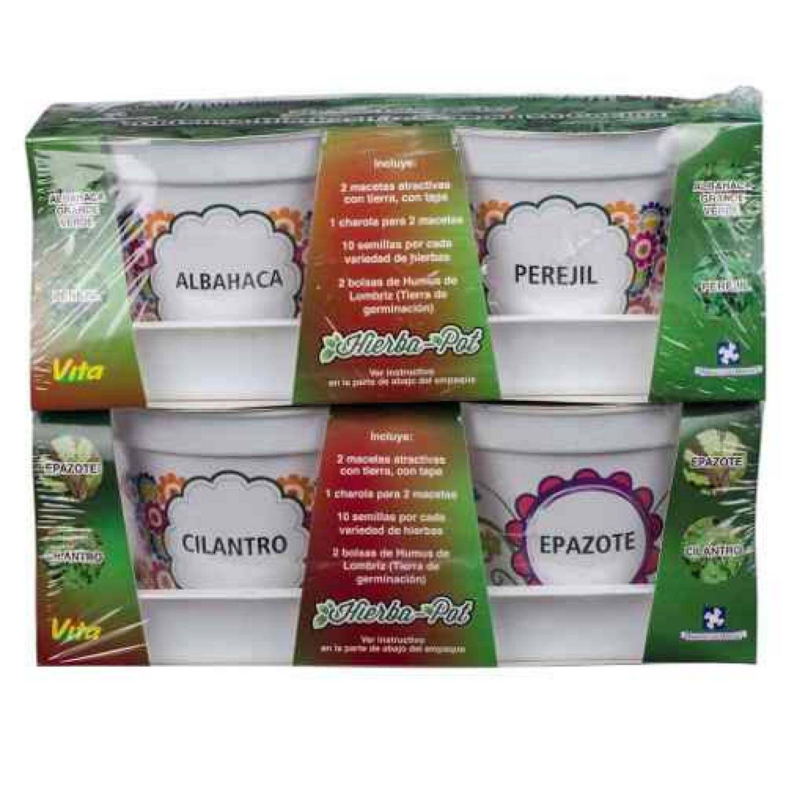 Kit de siembra HIERBA POT con 4 variedades de hierbas