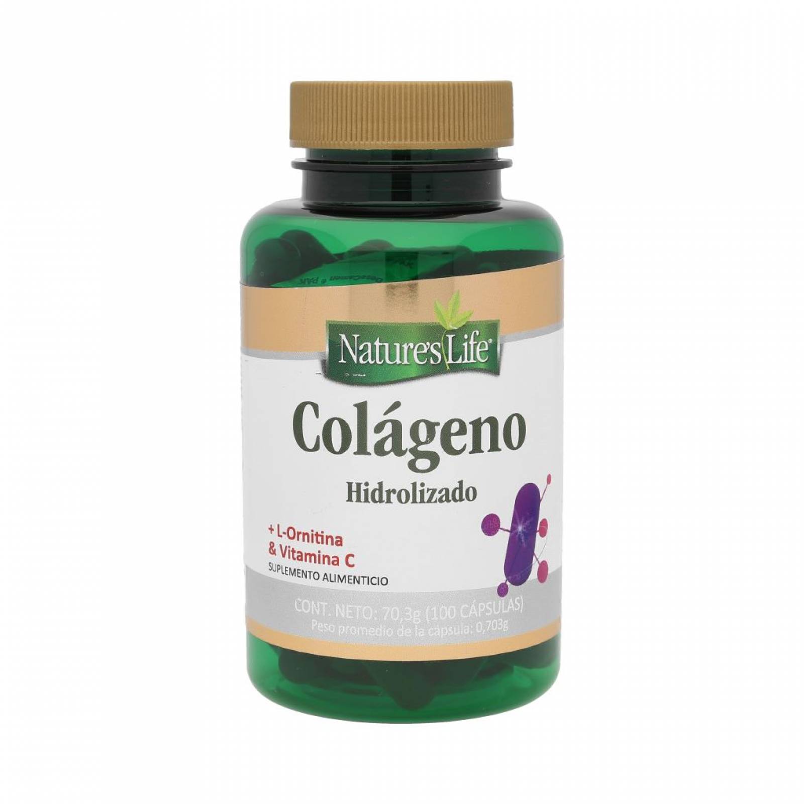 Colágeno Hidrolizado Suplemento Cápsulas Nature´s Life