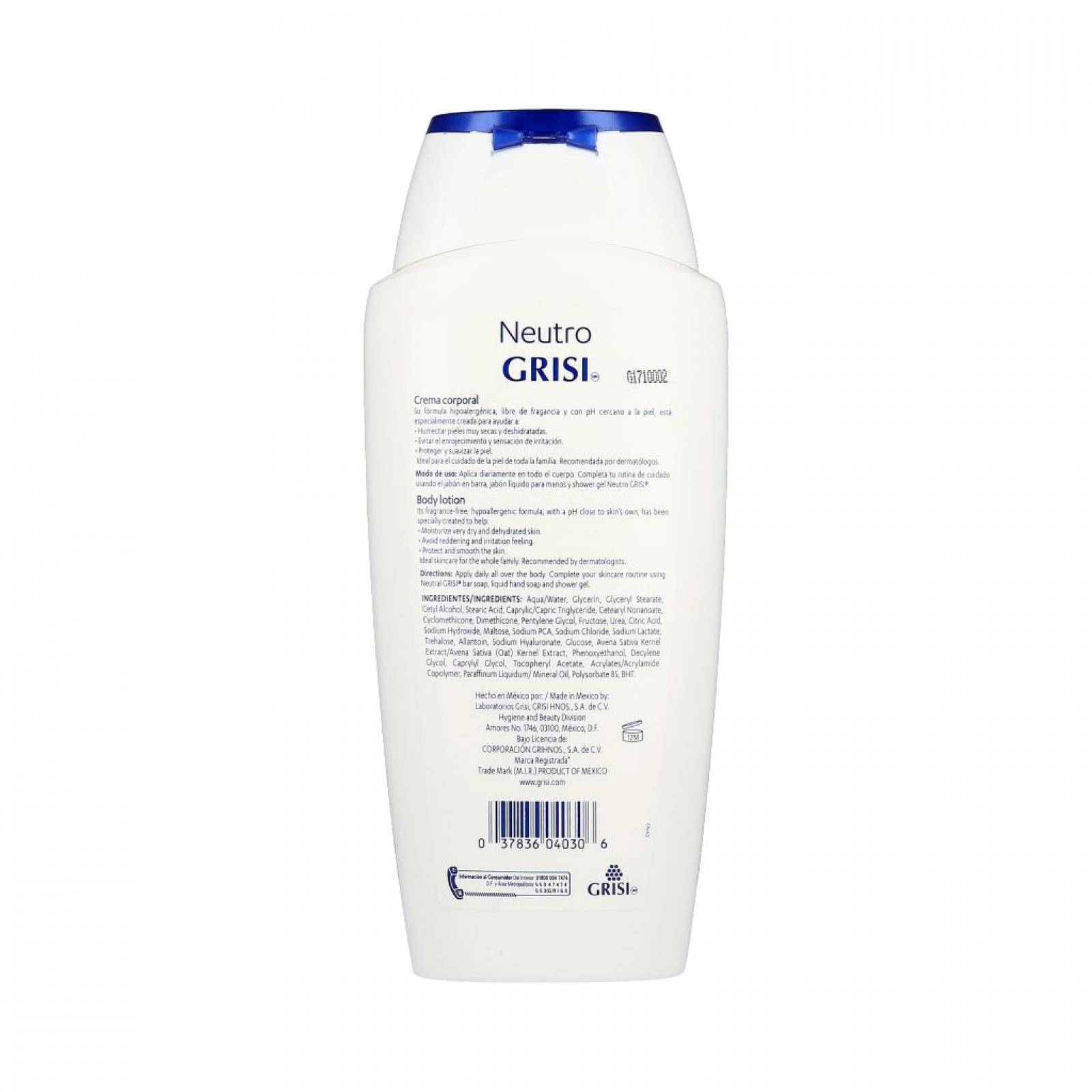 Crema Líquida Corporal Grisi Neutro 400 ML