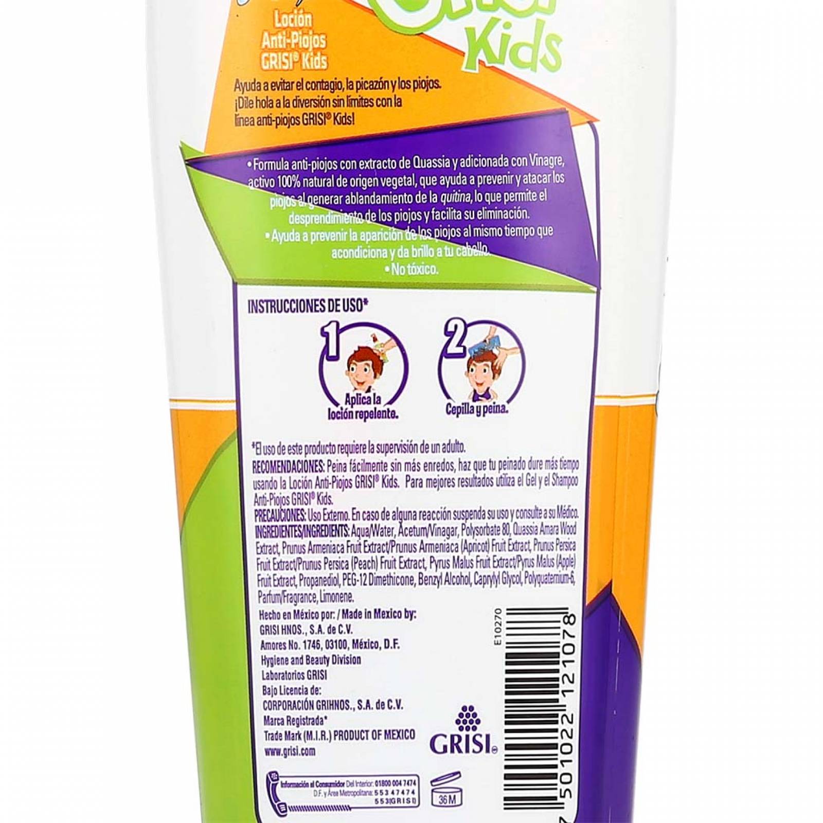 Loción Repelente Antipiojos Grisi Kids 250 Ml