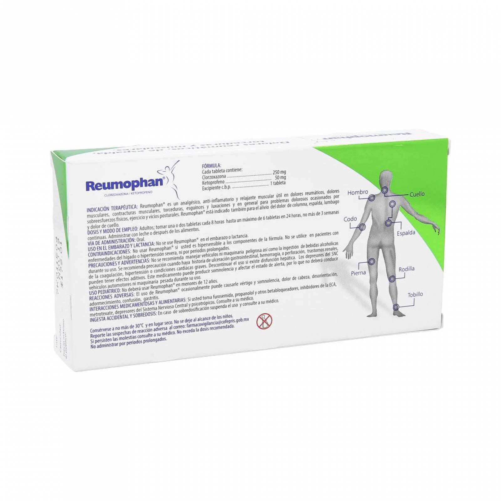 Relajante Muscular Reumophan 20 Tabletas Grisi