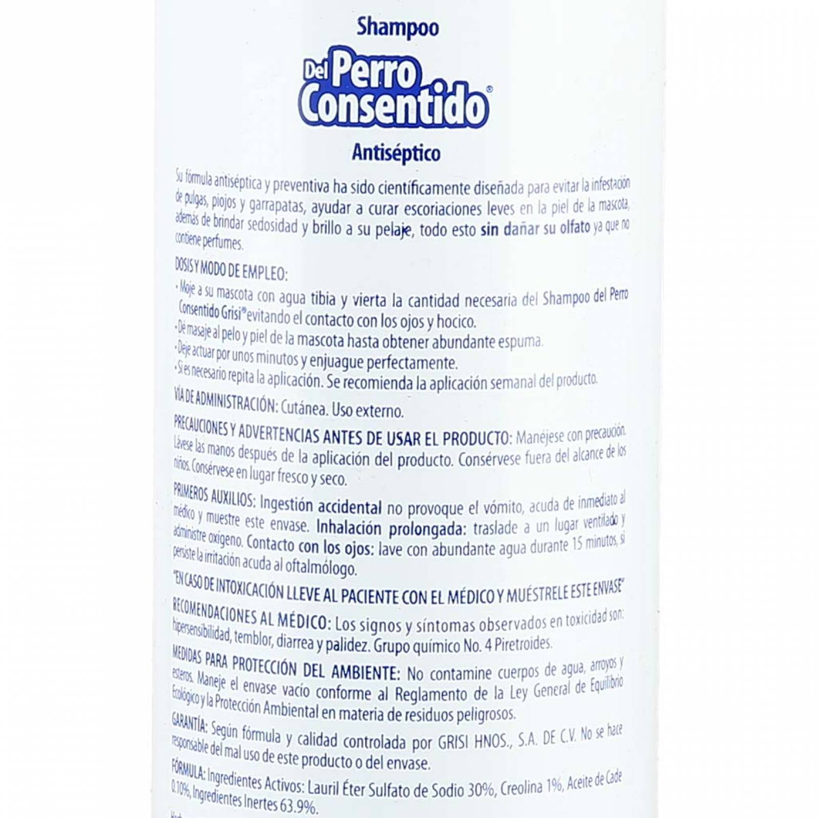 Shampoo Del Perro Consentido Antipulgas Grisi 500 Ml