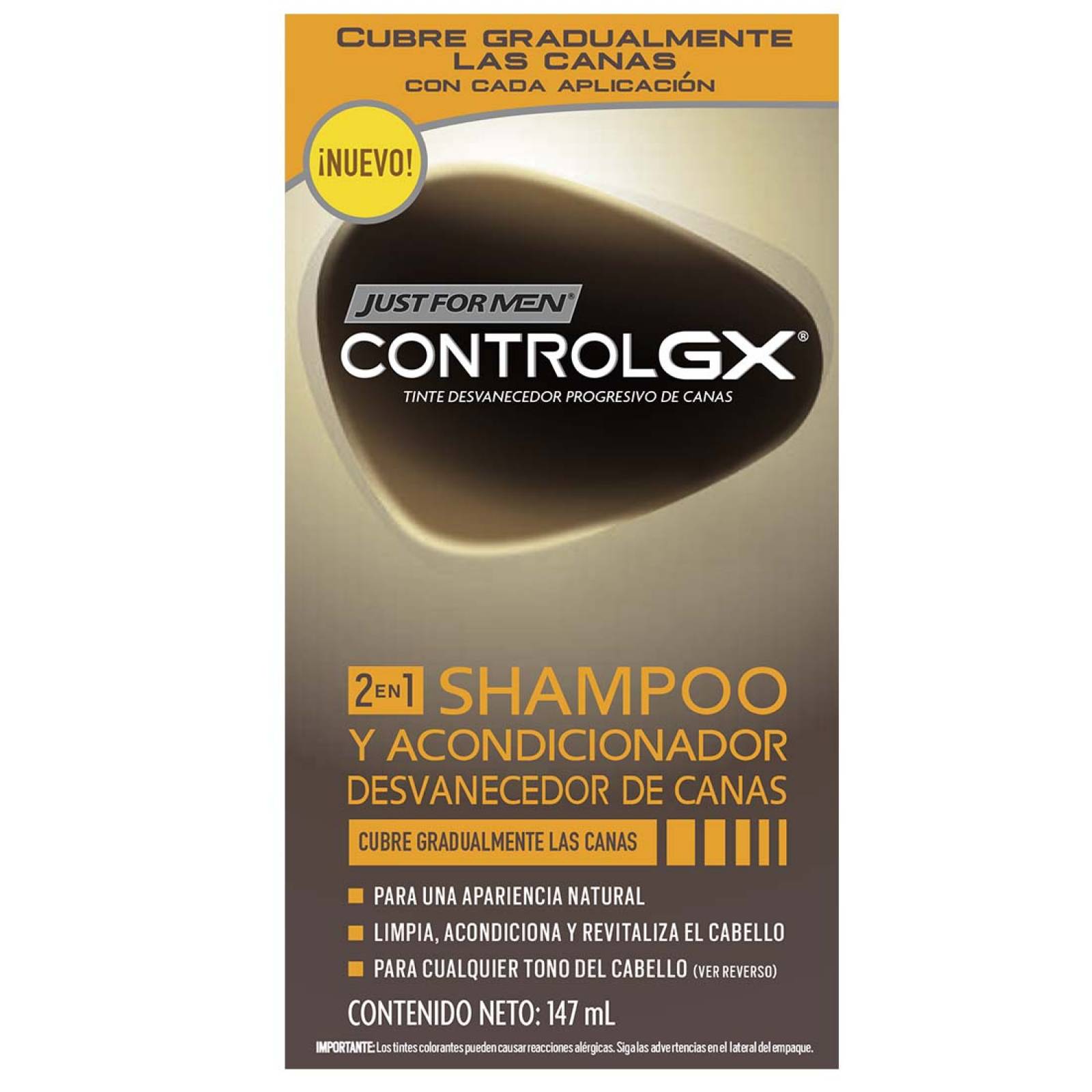 Control GX 2 en 1 Shampoo- Acondicionador canas Just for Men