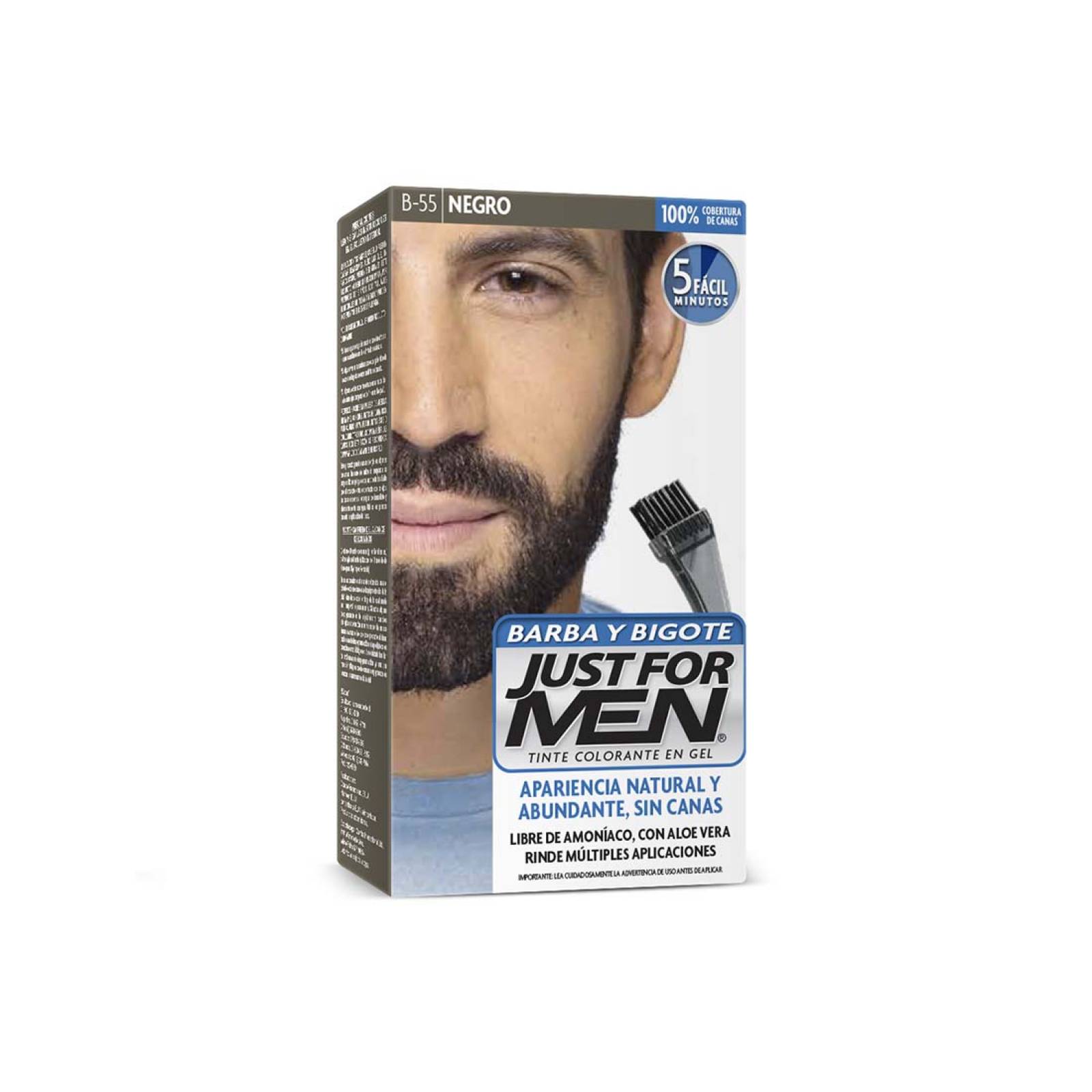 Tinte Cubre canas Barba y Bigote Just for Men Negro