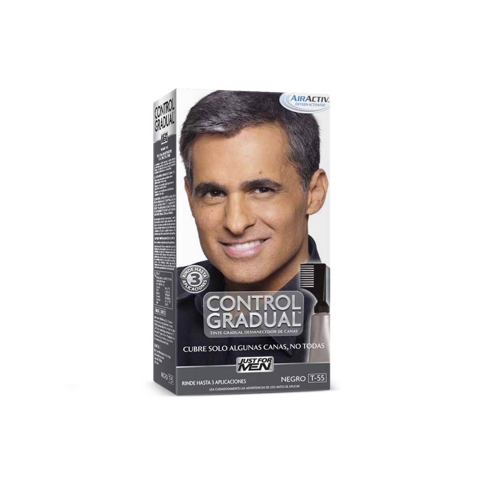 Tinte Gradual Control Canas Just for Men Negro