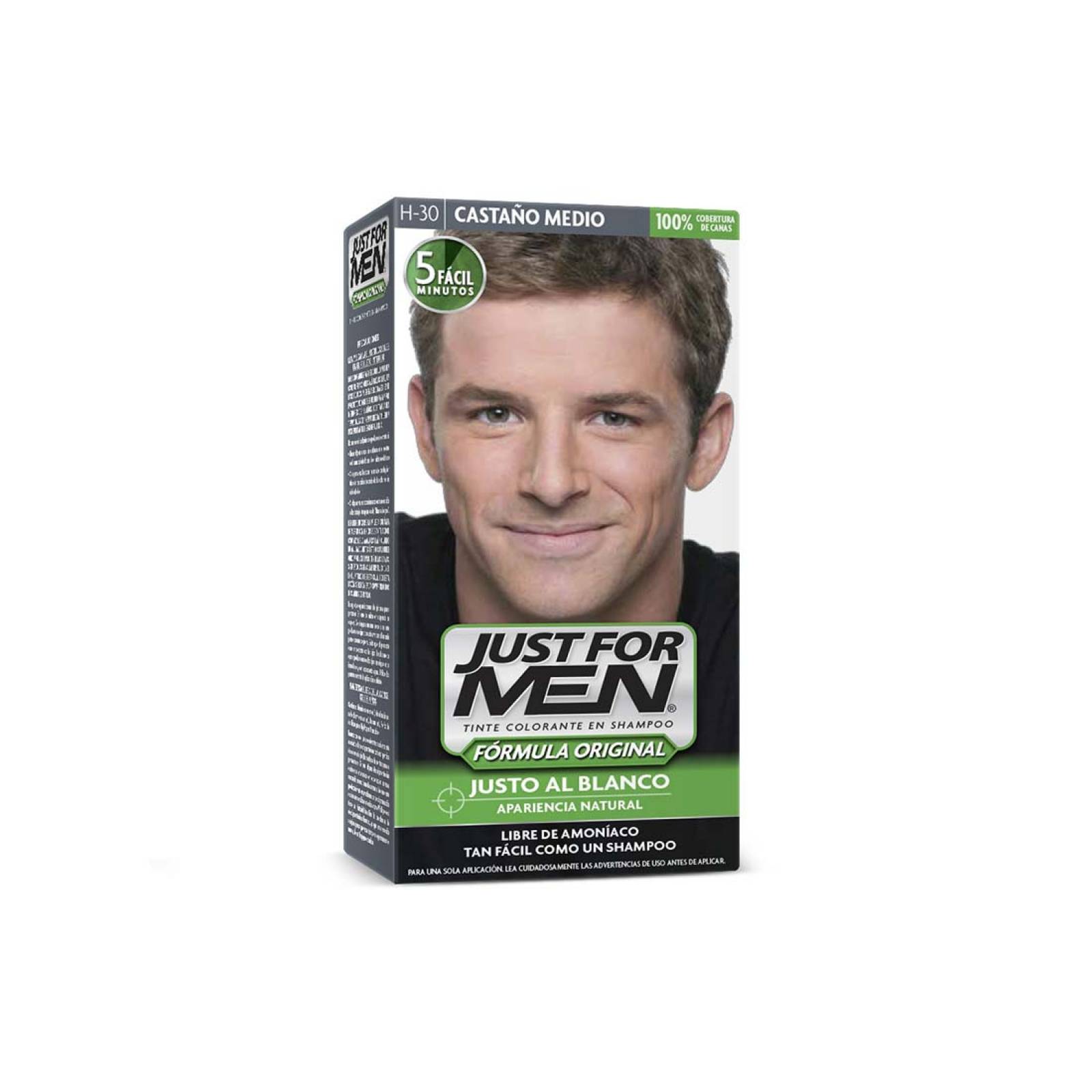 Tinte Shampoo Cubre canas Just for Men Castaño Medio