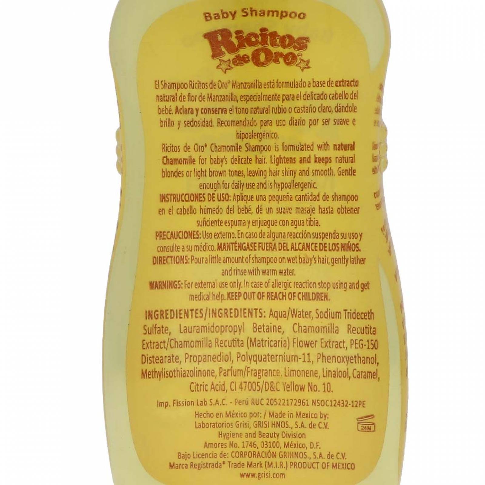 grisi ricitos de oro manzanilla baby shampoo