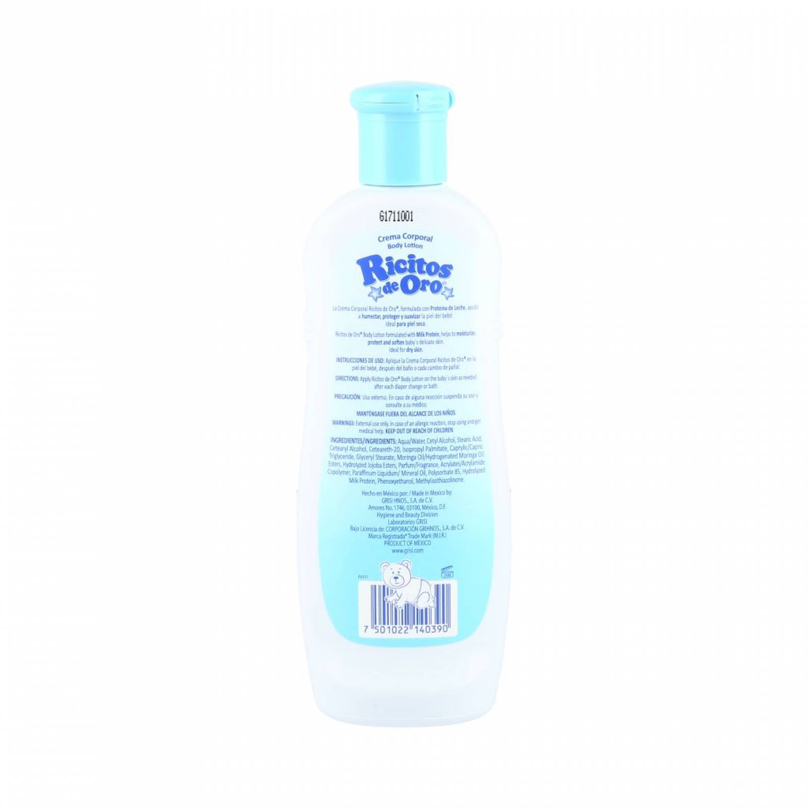 Crema Corporal Ricitos de Oro Milk Grisi 250 ML