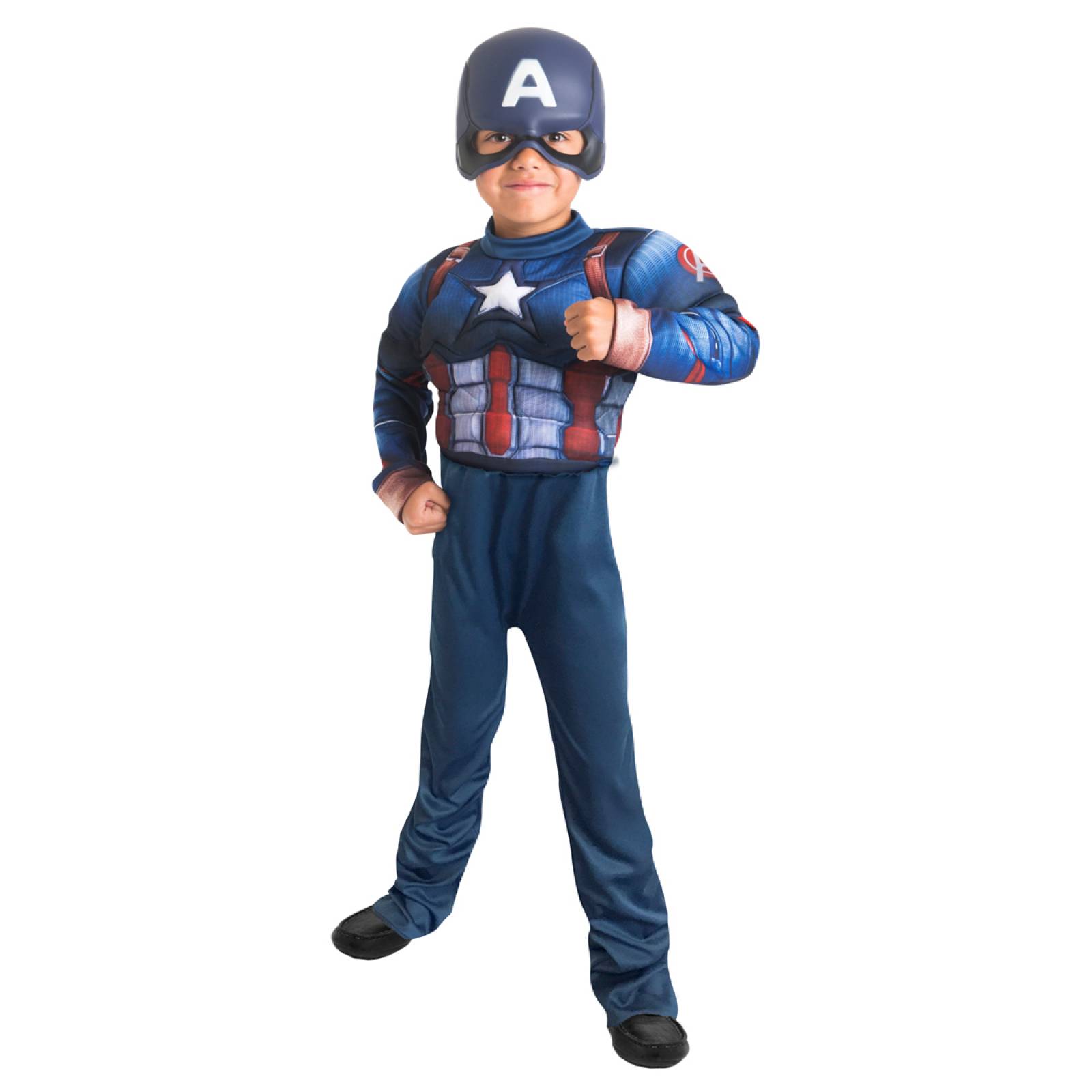 Disfraz Capitan America Con Mascara Niño Marvel Fantasy Ruz