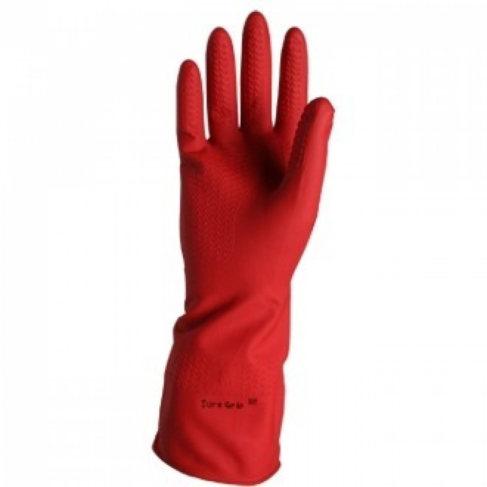 Guante Latex Economico Color Rojo Uso Domestico Adex No. 8