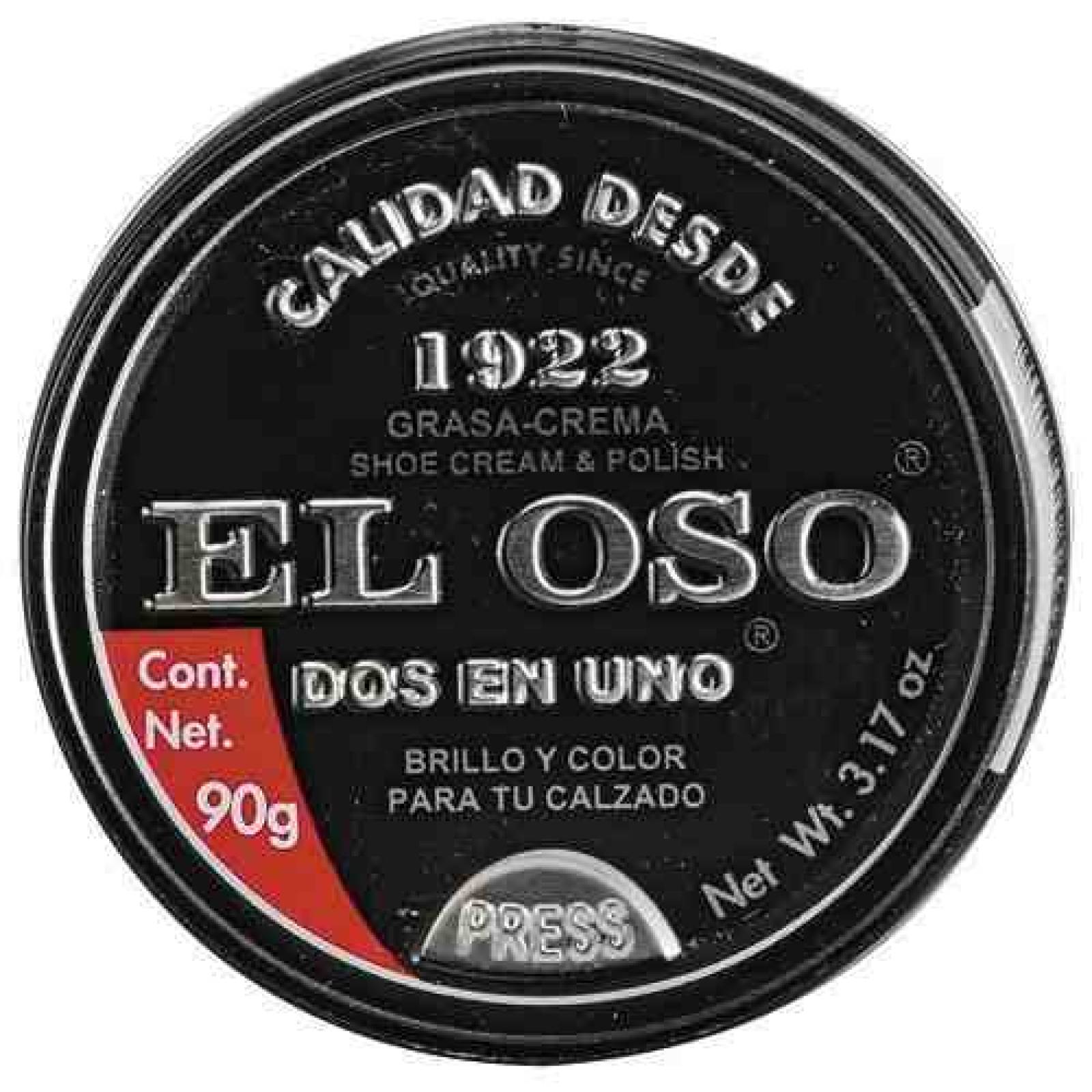 Grasa Crema Oso 90gr Calzado Color Negro Dos En Uno