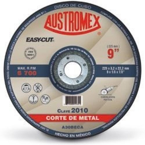 Disco Centro Deprimido Corte Metal 9" Austromex 2010