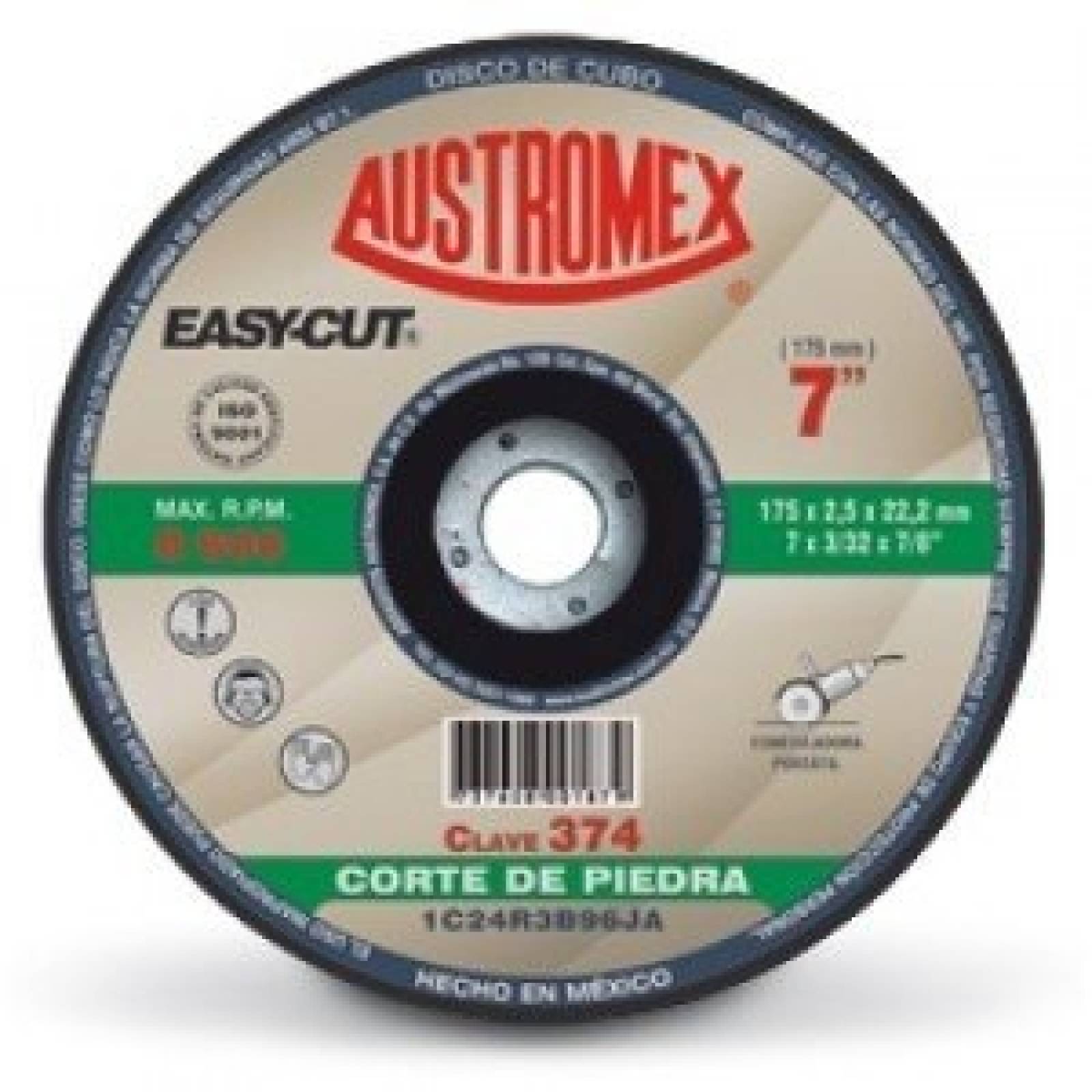 Disco Centro Deprimido Corte Piedra 7" Austromex 374