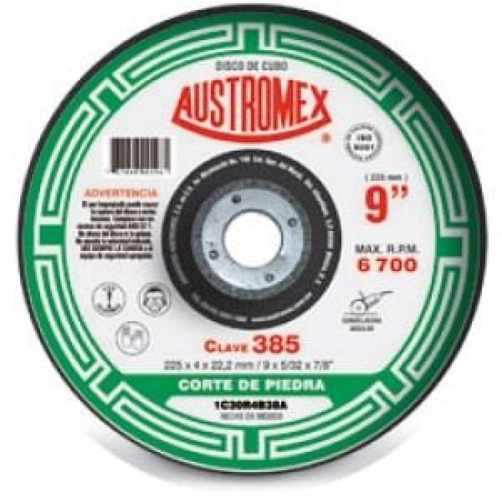 Disco Esmeril Corte Concreto 9 Pul 385 Herramienta Austromex