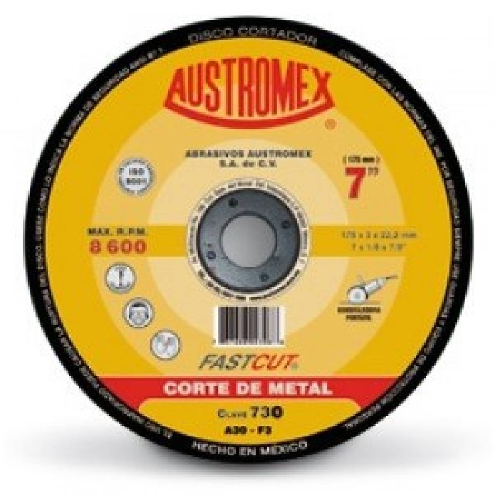 Disco Corte Metal 7" Todo Tipo Acero Austromex 730
