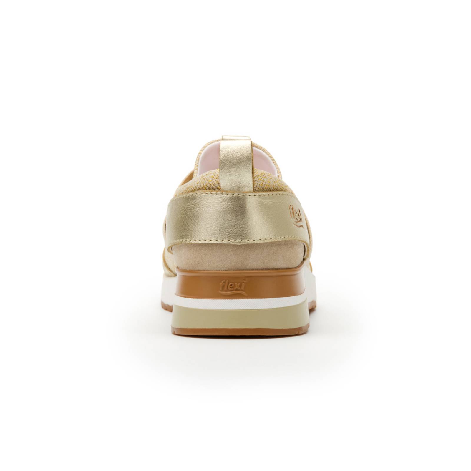 Tenis Casual Flexi Kendal Dama Mujer Dorado Cómodo Rudos