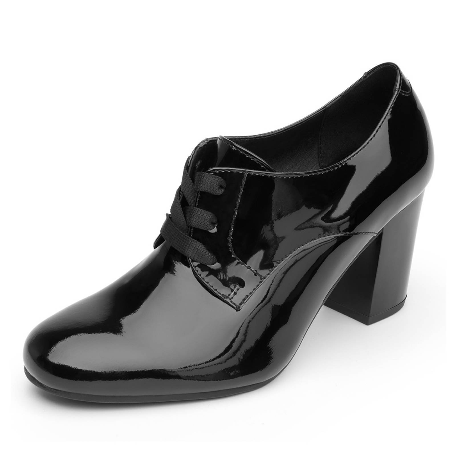 Zapato Tacón Flexi Arya Negro Dama Mujer Cómodo Rudos
