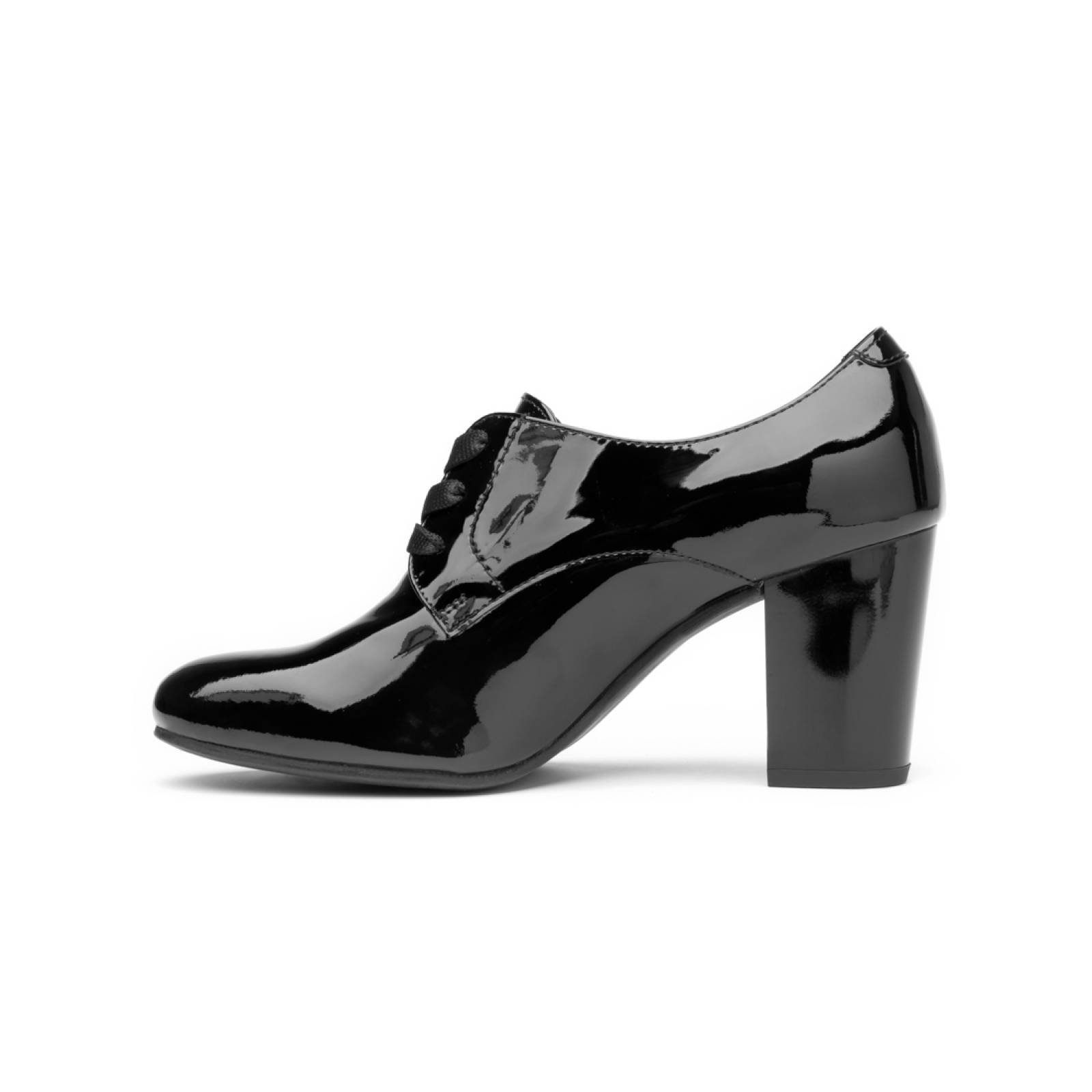 Zapato Tacón Flexi Arya Negro Dama Mujer Cómodo Rudos
