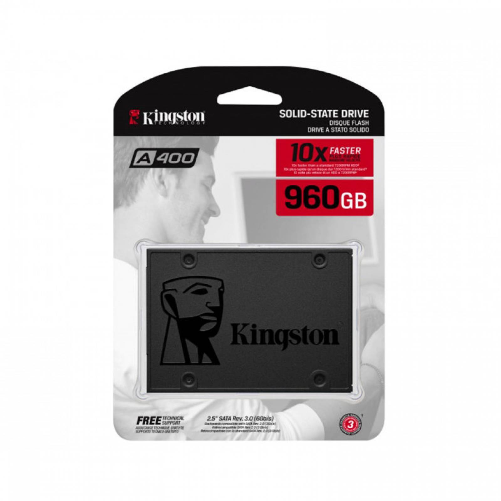 SSD Kingston A400 Disco Duro Solido 960 GB Negro SA400S37