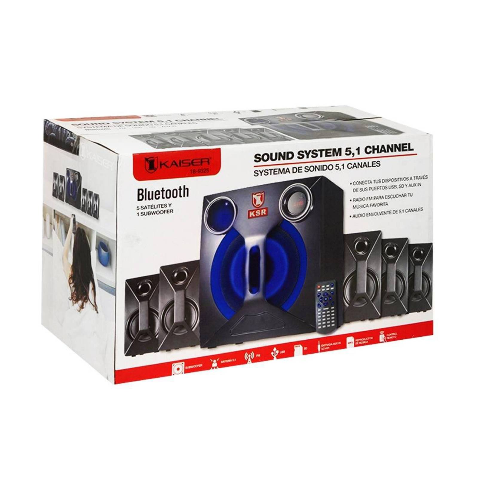 Bocinas Multimedia 5.1 Kaiser Bluetooth Subwoofer 18-9325