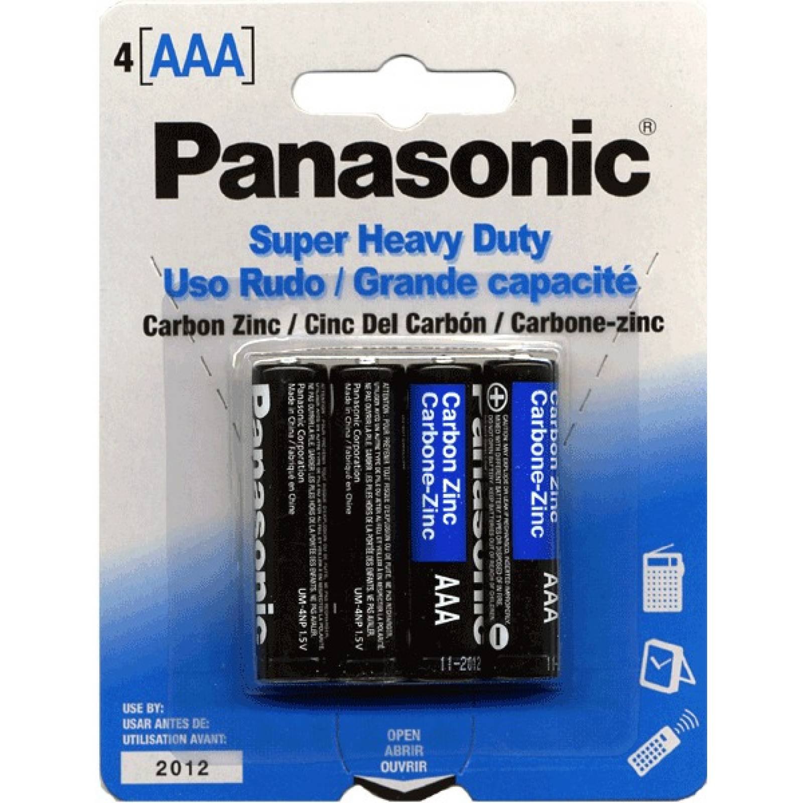 Baterias Pilas Carbon AAA 4 Piezas Panasonic
