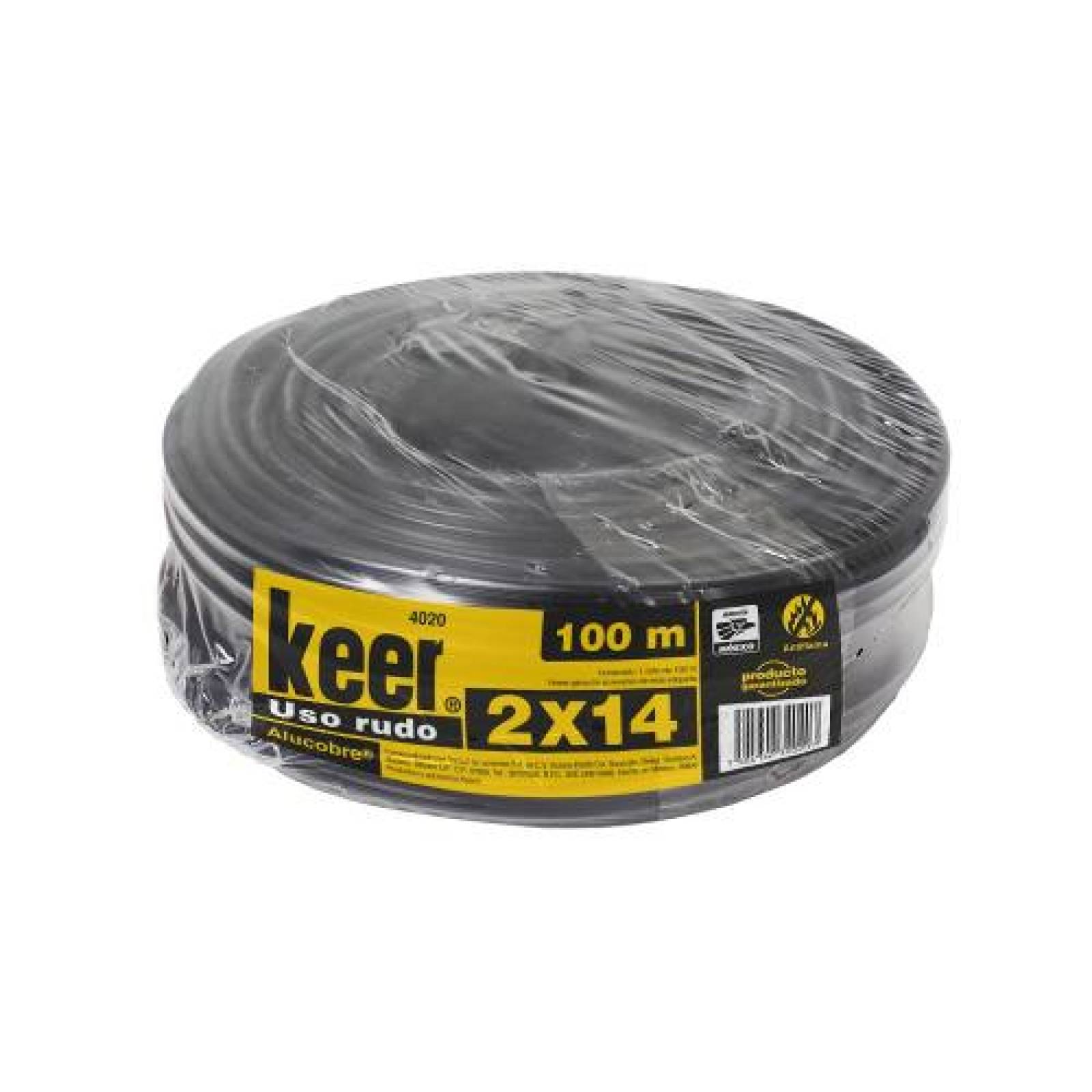 Cable de uso rudo 2x14 rollo100 mts Negro Sanelec