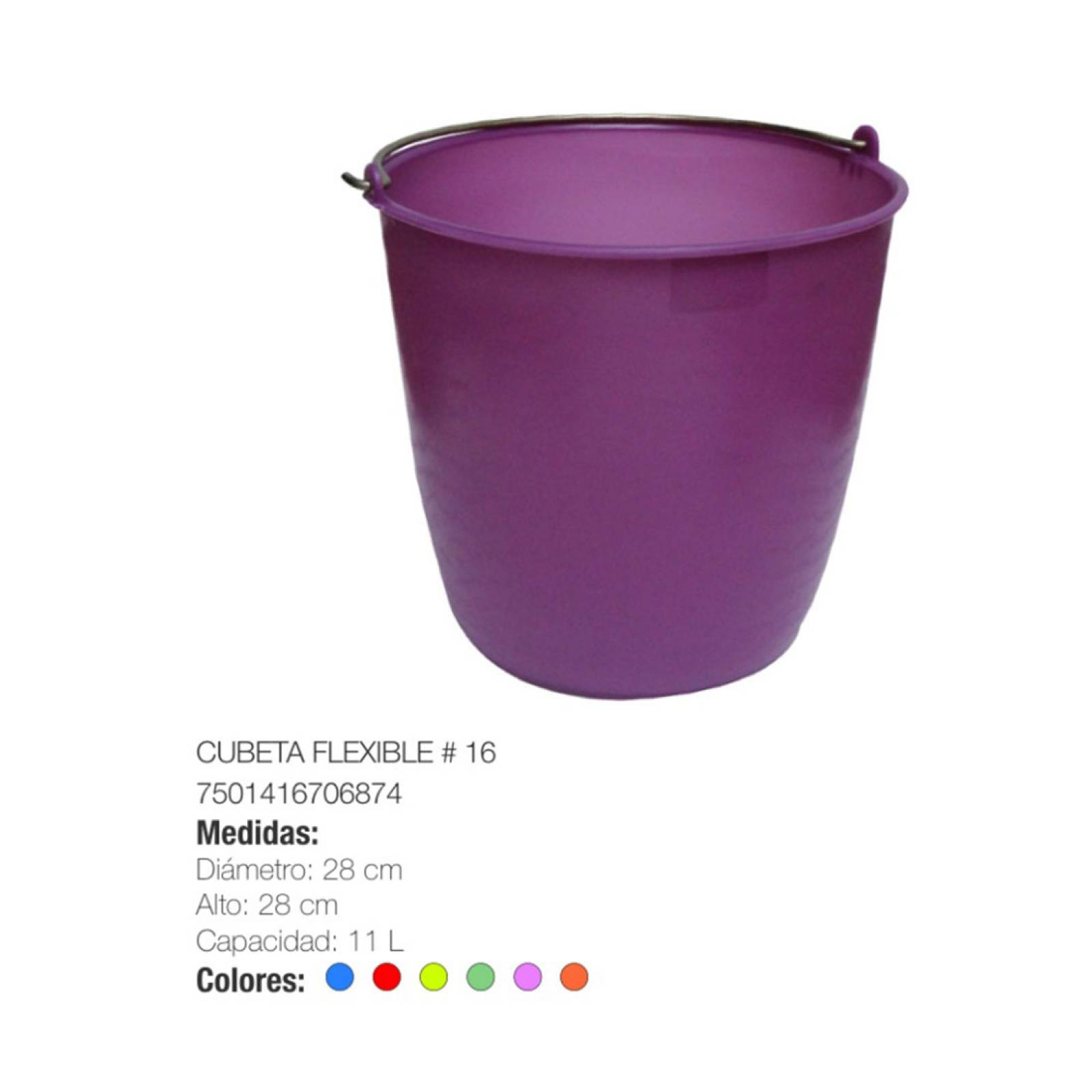 Cubeta Flexible N° 16 Plástico Limpieza Torosqui Assorted