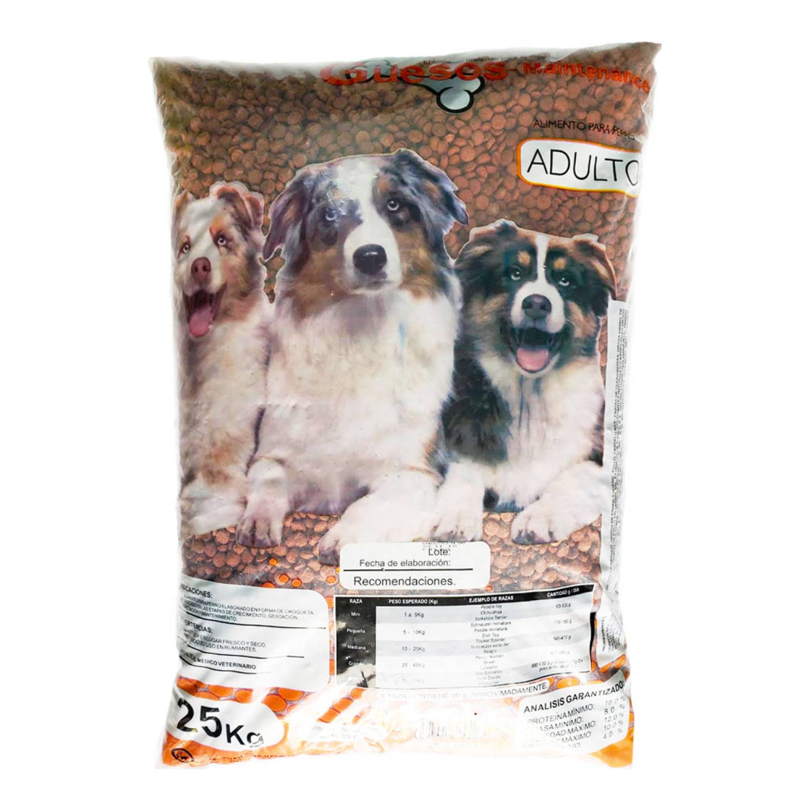 Croquetas Güesos Maitenance Alimento Perro Adulto 25 kg