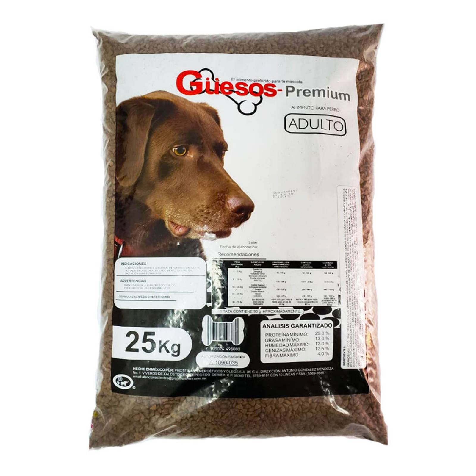 Croquetas Güesos Premium Alimento Perro Adulto 25 kg