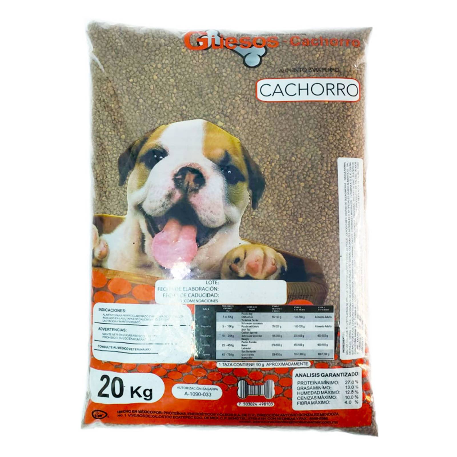 Croquetas Güesos Alimento Perro Cachorro 20 kg